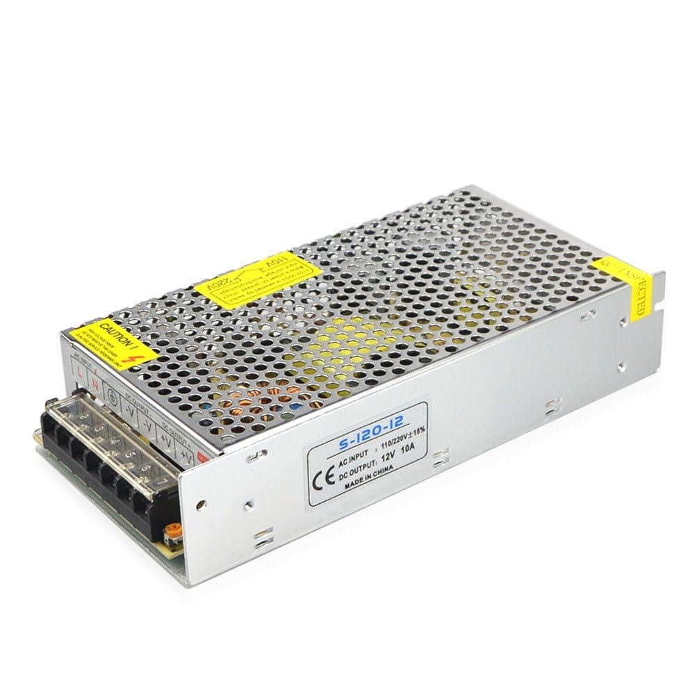 DC 12V 120W 10A Transformer Shed Light, Constant Voltage LED Driver, Switching Power Supply & Outdoor Strip Lights Waterproof for LED Strip Light, 3D Printer, Radio & Computer Project