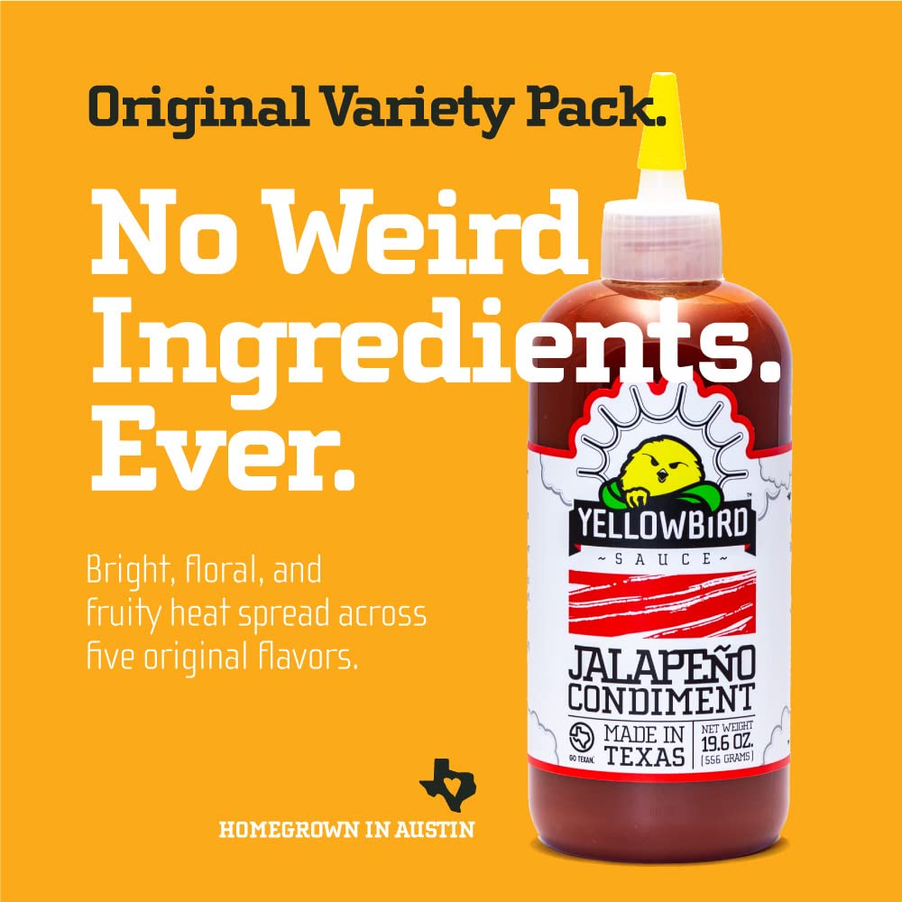 Yellowbird Classic Hot Sauce Variety Set 19.6 Oz (Mellow Hot To Real