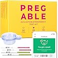 PREGABLE Combo Kit: 50 Ovulation Tests, 20 Pregnancy Tests & 70 Cups, Free Tracker app, SmileReader, OPKs, HPTs (140)