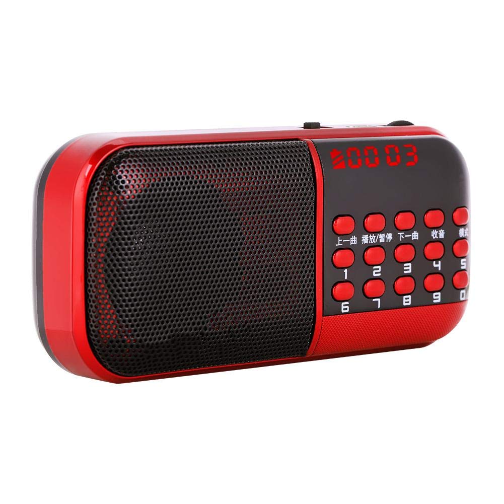 Portable Mini FM Radio/TF Card Music Speaker Radio Support 2 TF Cards Hi-Fi Sound, 87.5-108MHz FM Digital FM Noise Cancelling Sound Function with LED Display Screen,Elder Gifts