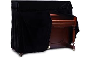 YNester Upright Piano Cover Dust Cover Piano Full Cover Velvet Piano Cover Dustproof Moistureproof Piano Cover Fits Standard Size Piano Cover (Premium Velvet Black)
