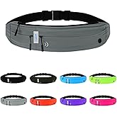 WATERFLY Running Belt Fanny Pack: Runner Marathon Jogging Waist Pack Sport Workout Exercise Fitness Phone Holder Belt for Men Women Jogger Slim Waistband