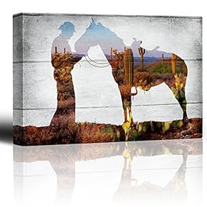 Desert Landscape Scene Through a Horse and Rider...