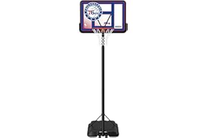 Lifetime NBA Philadelphia 76ers Portable Basketball Hoop, Adjustable Height 7.5-10 Ft, 44 Inch Shatterproof Fusion Backboard, Base with Wheels