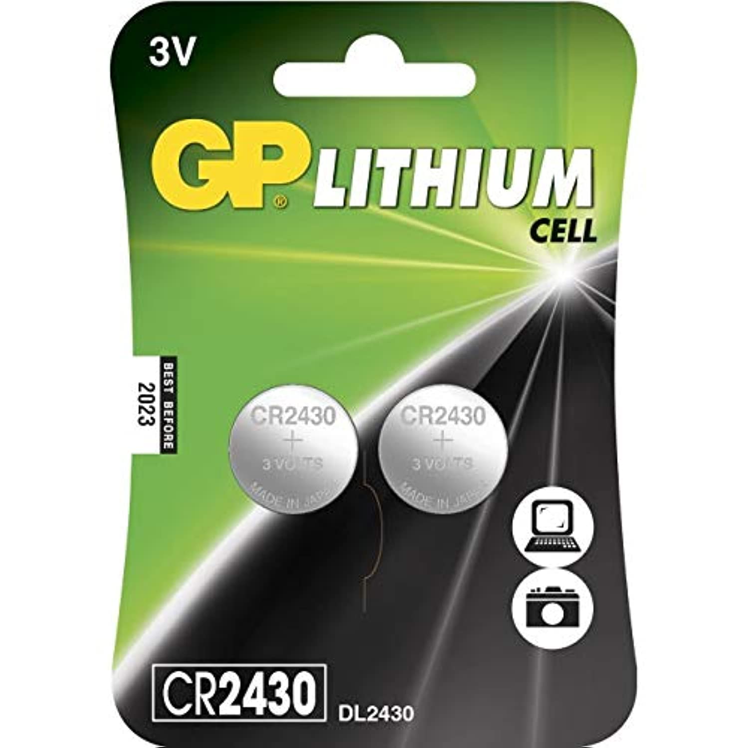 GP CR2032 °C2 Lithium Button Cell Battery 3 V, Blister pack of 2