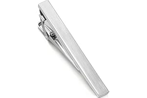Silver Tie Clips for Men Brush, 2.36 Inch Tie Clip Tie Bar Tie Pins for Standard Ties, Silver Men's Tie Clip Tie Clasps Uniqu