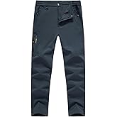 YSENTO Men's Fleece Lined Snow Ski Pants Waterproof Softshell Insulated Winter Cargo Hiking Camping Pants