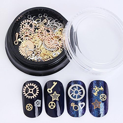 1 Box Ultra-thin Metal Studs 3D Nail Decoration Time Wheel Gear Steam Punk Rhinestone Manicure Nail Art Decoration