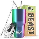 Beast 30 oz Tumbler Stainless Steel Vacuum Insulated Coffee Ice Cup Double Wall Travel Flask (Rainbow)