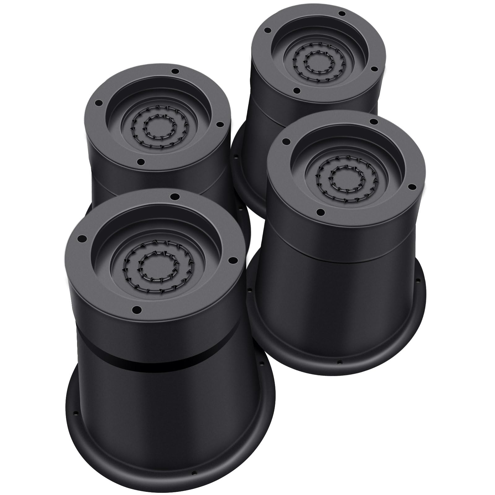 Photo 1 of ANNKUT Round Bed Risers 3 inch Heavy Duty,Elevation in Heights 2 or 3 Inch Circle Furniture Risers for Chair Table and Desk Legs Lifting?Adjustable Bed Lifts Risers(Pack of 4 Riser,Black)