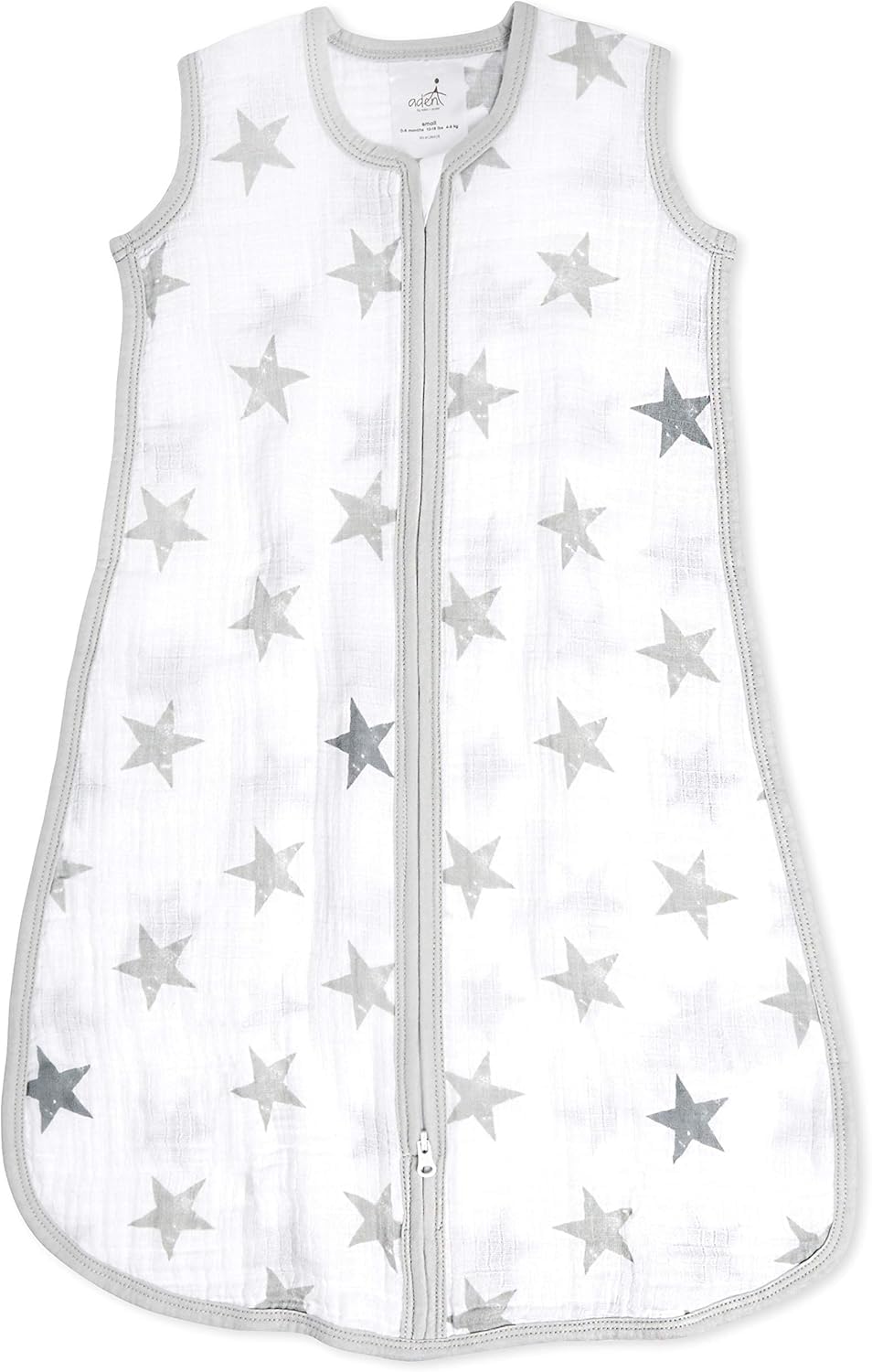 aden + anais essentials Baby Sleeping Bag, 100% Cotton Muslin, Wearable Swaddle Blanket for Girls & Boys, Newborn Sleep Sack, TOG Rating 1.0, 6-18 Months, dusty - stars