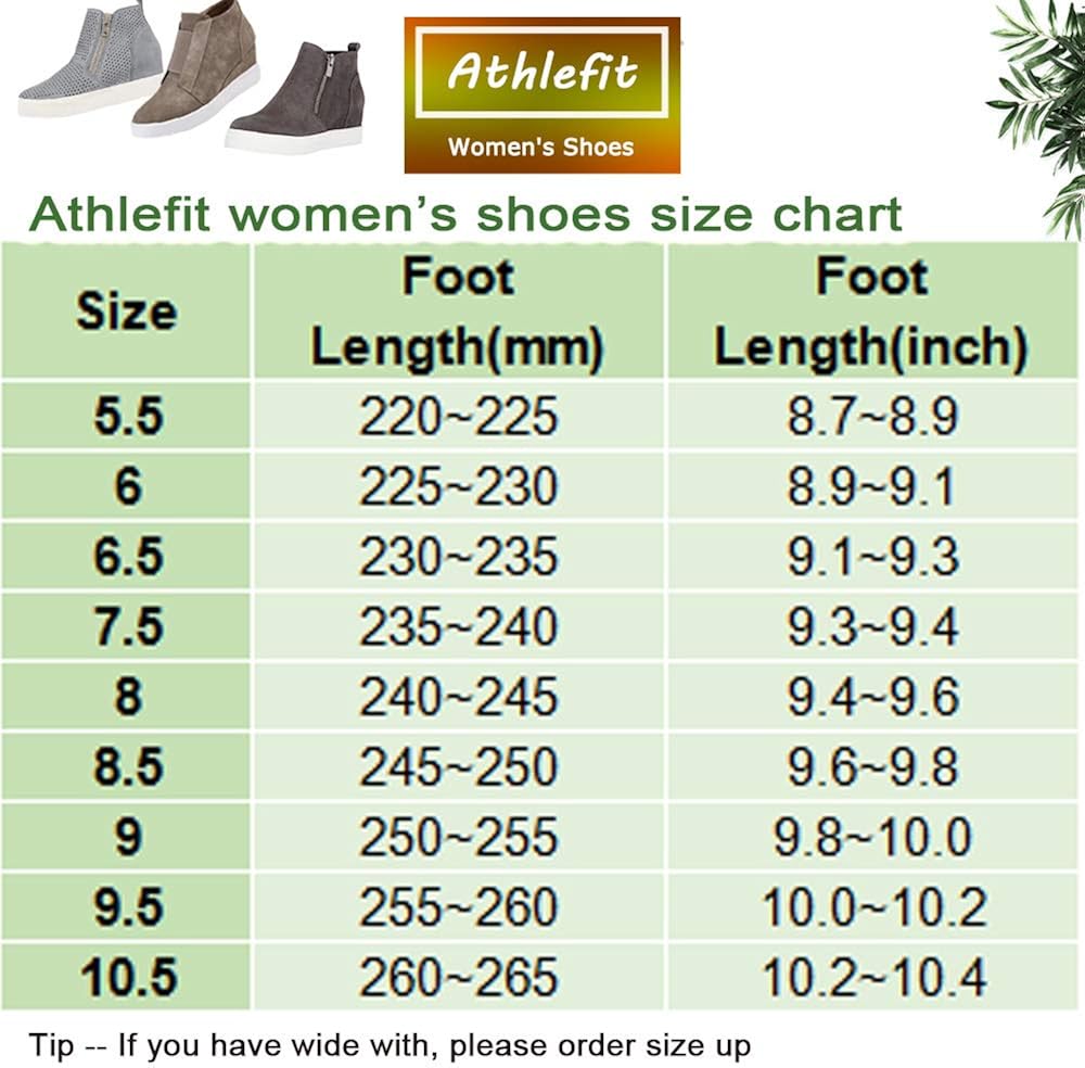  | Athlefit Women's Wedge Sneakers Platform Sneakers | Boots