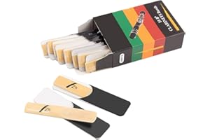 Lily Brown 10 Pcs Clarinet Reeds Strength 1.5-3.5, Traditional Reeds for Clarinet & Saxophone, Hard Reed Cane, B Flat, Polish