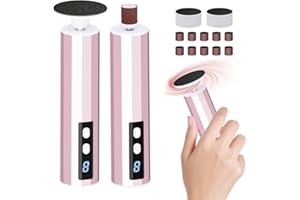 YUNRUO Callus Remover for Feet, 2 in 1 Electric Foot Callus Remover, 9 Speeds Pedicure Tools for Feet, Replacement Sandpaper Foot File Grinder Tool for Dead Skin (Rose Gold)