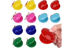 LDBKLGHJ Finger Castanets Colorful Musical Castanets Percussion Instrument Rhythm Tool for Party Classic (6)