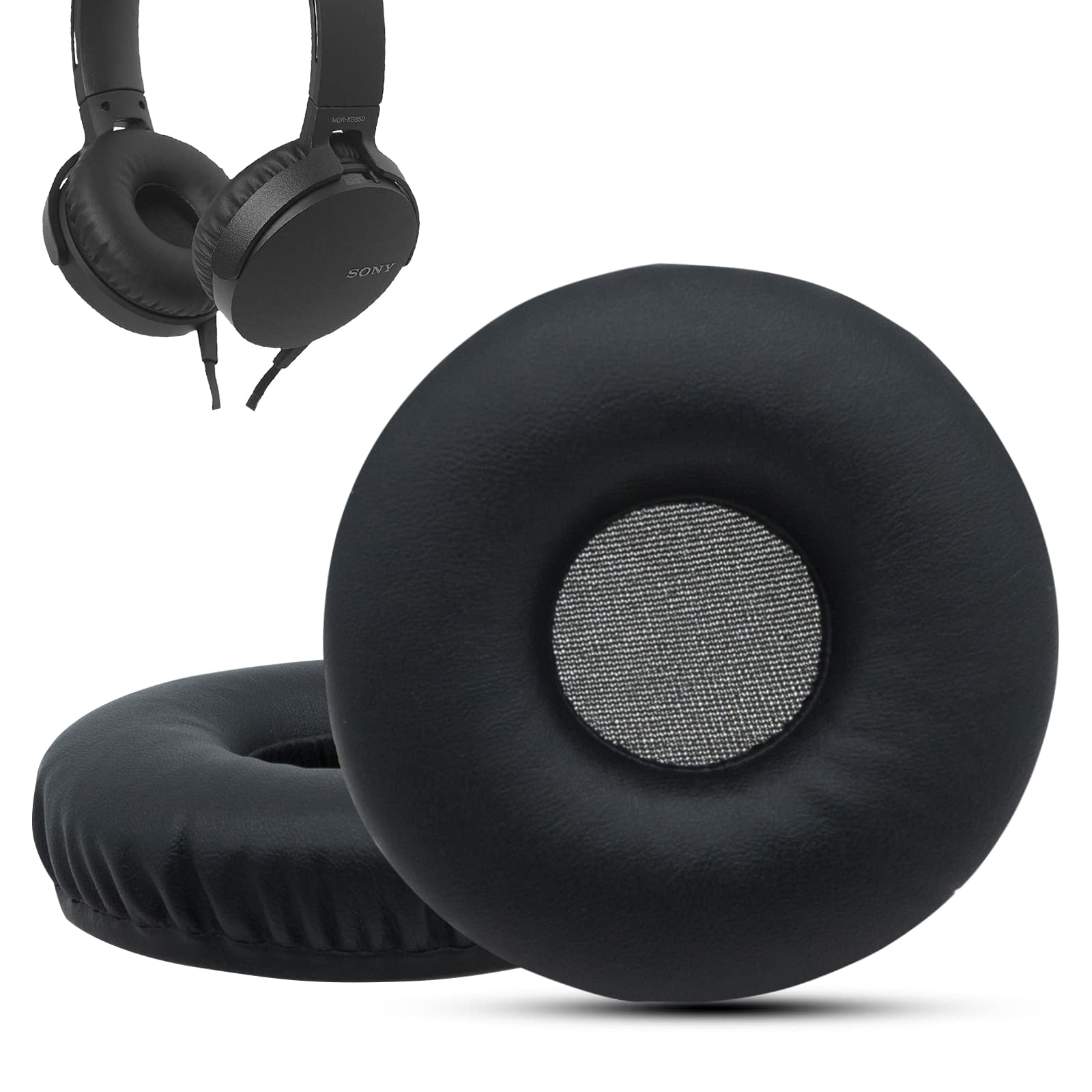 Krone Kalpasmos Sony MDR-7506 Replacement Ear Pads, Soft Cushions Compatible With Sony Mdr7506 And Sony Mdr V6 Replacement Ear Pads Mdr V7 Memory Foam Protein Leather Softer Velvet Scrim Black