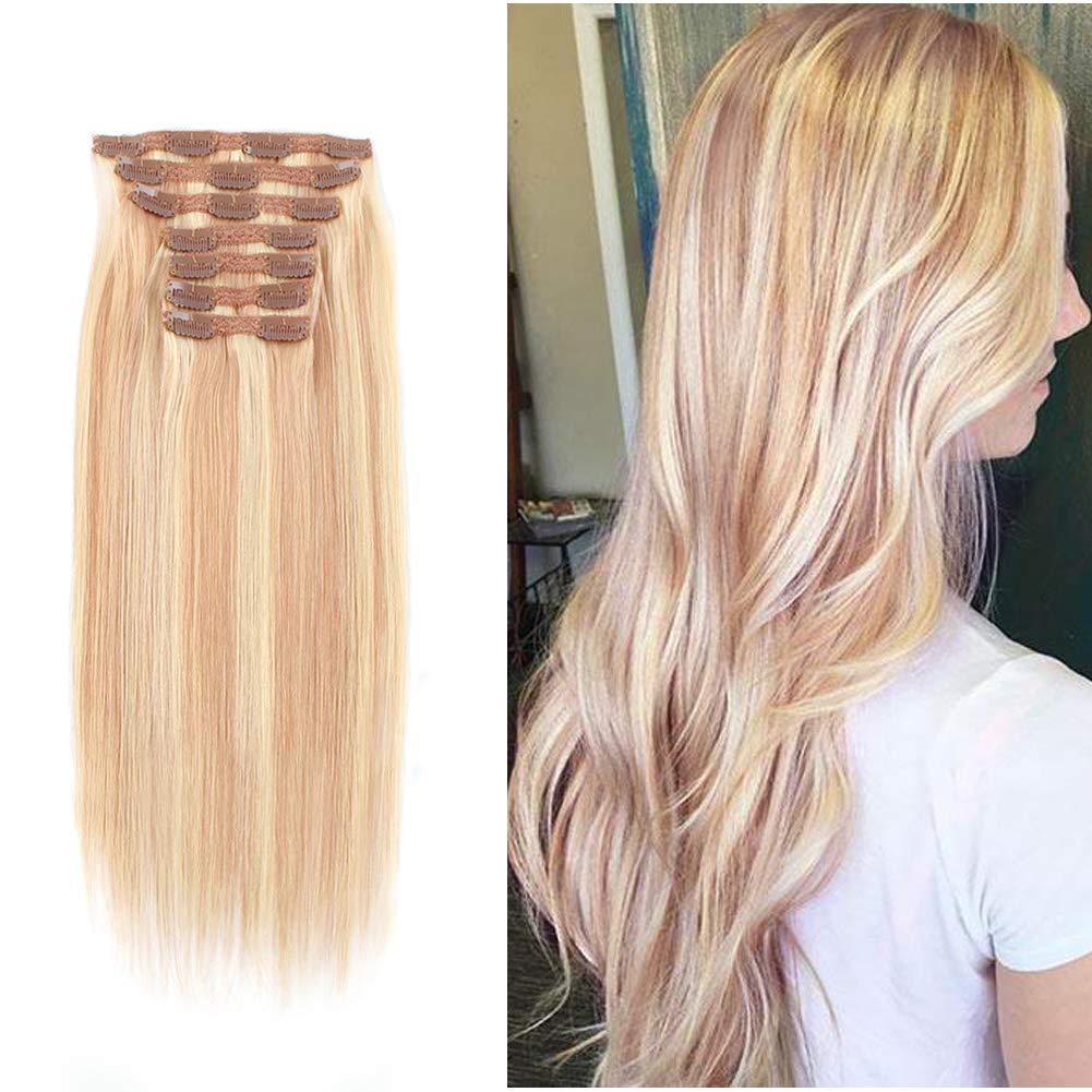 Sassina Clip in Hair Extensions Highlights Human Hair