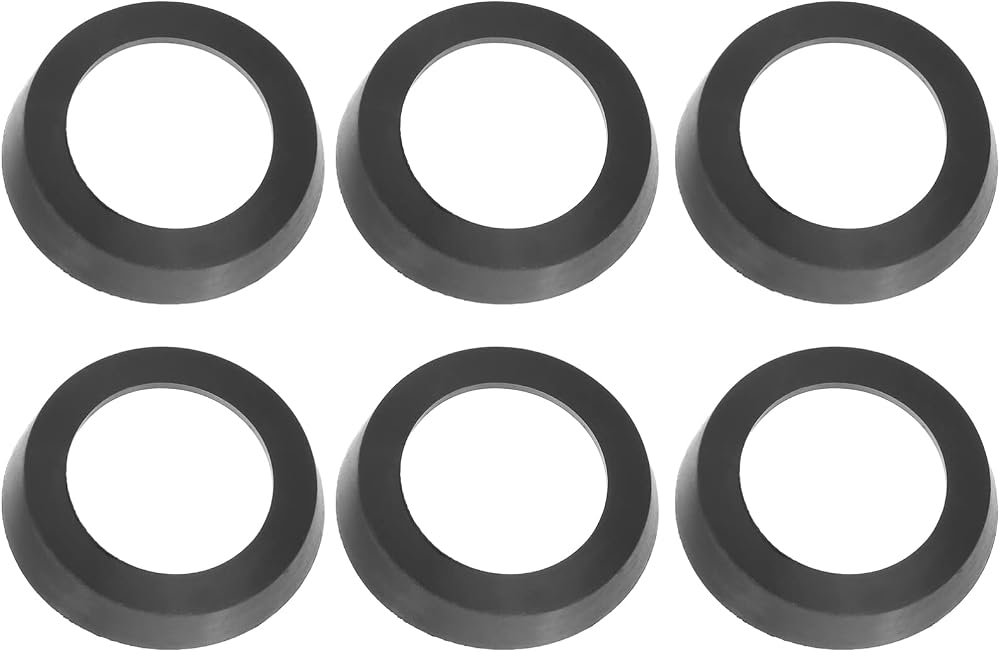 DOITOOL 6pcs Pressure Washer Pump Seal Cup Leather Water Pump Replacements Black