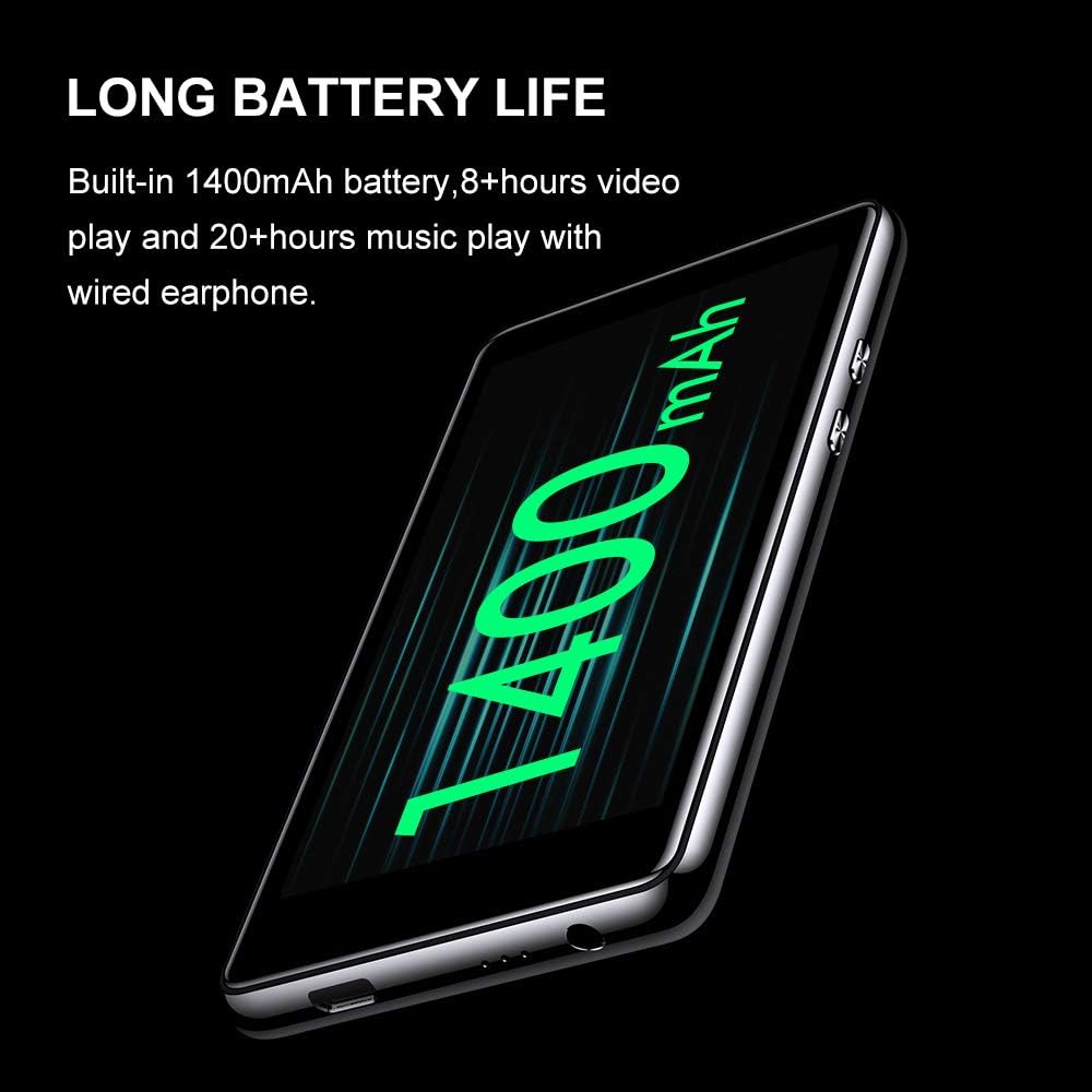 Mp3 Player with Bluetooth 5.0,Tengsen 4.0" Full Touchscreen HD Video Mp4 Mp3 Music Player with Speaker, 16GB Portable HiFi Sound with FM Radio, Voice Recorder, E-Book, Sport Pedometer,Support TF Card: Home Audio & Theater