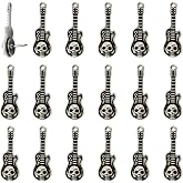 FoyaHome Guitar Skull Push Pins, 20 Pcs Antique Silver Thumbtack for Paper Picture Photo Memo File Menu Note,Bulletin Board Cork Board Decoration Metal Drawing Pins Accessories Nails(B)