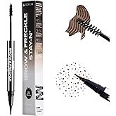 Sacheu Brow & Freckle STAY-N Tinted Eyebrow Gel & Faux Freckle Pen — 2-in-1 Longwear Water Resistant Brows Tint, Cruelty-Free & Vegan, Cafe Mocha