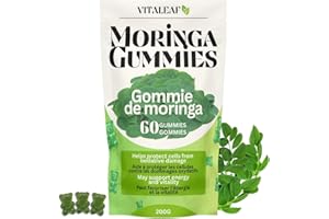 VITALEAF 400 mg Moringa Leaf Gummies – Apple Flavour –Vegan & Gluten Free – Inspired by Natural Vitality – 60 gummies