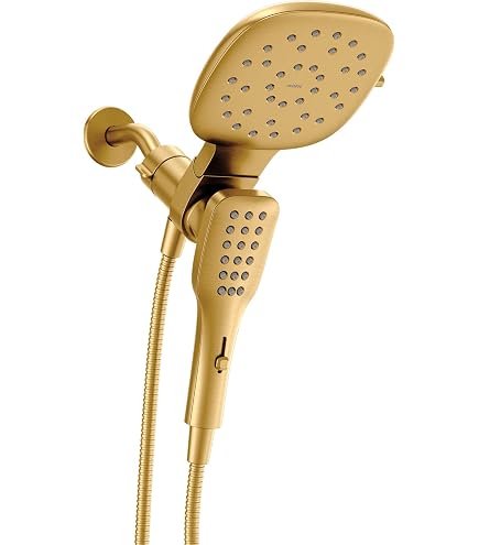 Moen 8-Inch Standard Shower Arm With Modern Square Flange – Brushed Gold, Metal Construction, 1/2 IPS Connection