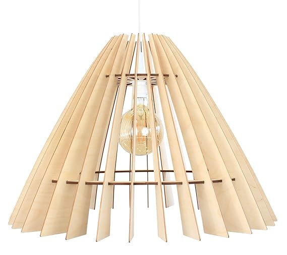 Wodewa Wooden Ceiling Lampshade Shade I 68cm Natural Ceiling Light