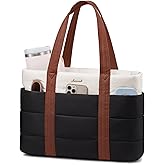 LOVEVOOK Tote Bag for Women, Large Puffer Work Tote Laptop Bag, Lightweight Travel Tote Bag with Zipper Gifts for Women