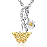 Palpitate Bee/Butterfly Necklace for Women 925 Sterling Silver Insect Jewelry Christmas Gifts for Daughter Grandma Mom