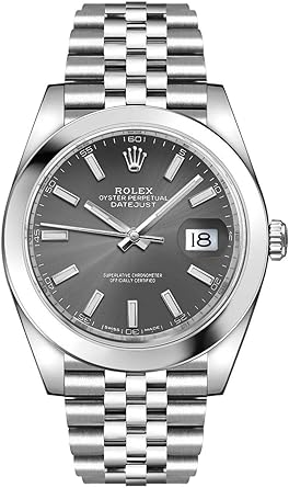 Men's Rolex Datejust 41 Dark Rhodium Oystersteel Watch (ref. 126300)