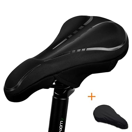 BSL Gel Sattelbezug, Fahrrad Sitzbezug mit Wasserdichten Sitzbezug, Premium Gel Fahrrad Kissen für Männer Frauen Kinder Indoo