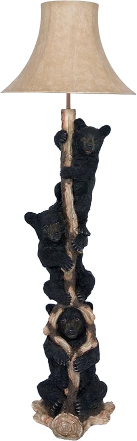K98797 Black Bear Sculptural Floor Lamp Floor Lamps
