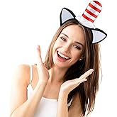 Cat Ears Headband with Hat Cute Costume Cat Ears Headbands, Funny Costume Headwear Accessories for Women Men Halloween Party Favors