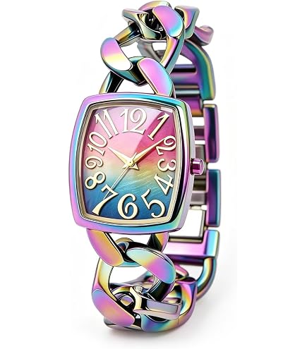 Amazon.com: Bisley 36MM Rainbow Watch for Womens Iridescent  display picture 3