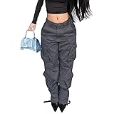 High Waisted Cargo Jeans for Women Straight Wide