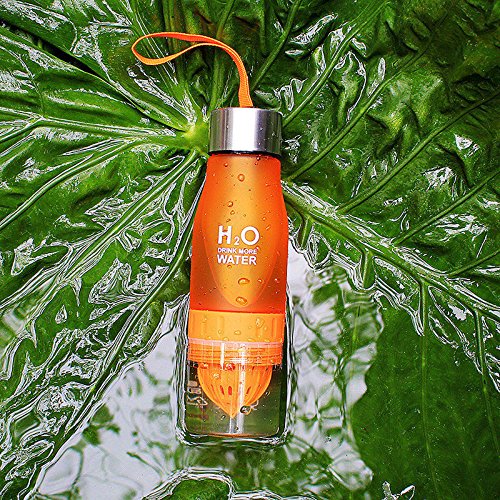 CoolKo Newest Leak Proof Portable 650ML H2O Infuser Sports Water Bottle Health Juice Fruit Squeezer Cup, Own Natural Flavored Fuit Infused Water for Healthy Drinks - Stainless Steel Bottle - Thumbnail 3