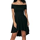Samefar Womens Deep V Neck Sleeveless Cocktail A Line Evening Dress