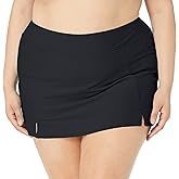 Maxine Of Hollywood Womens Plus-Size Side Slit Swim Skirt SwimsuitBikini Bottoms