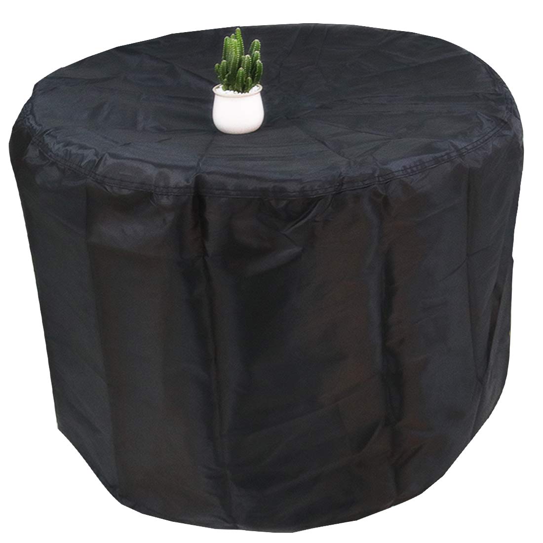 FLR Patio Table Cover 72x43in Round Black Waterproof Outdoor Dinner Protector Dust-Proof Table Desk Cover Furniture Covers Veranda Round Protection for Garden Outdoor Indoor Furniture
