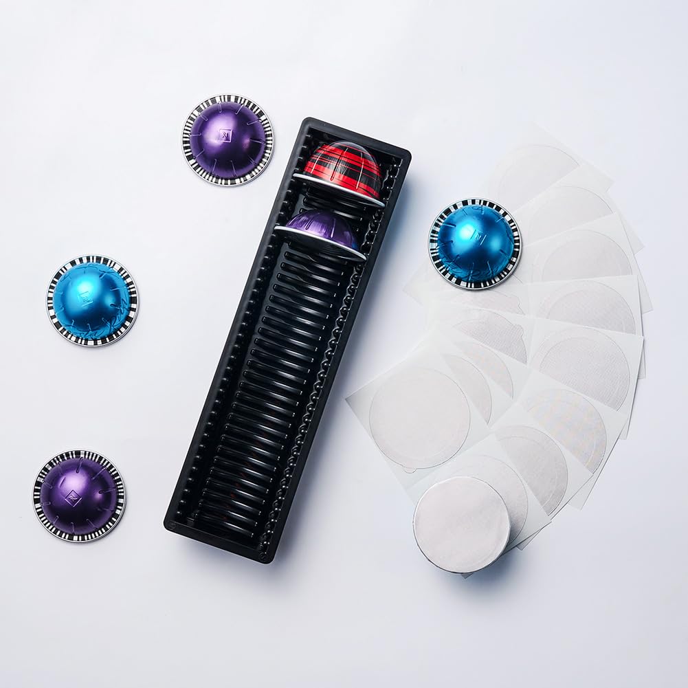 Photo 1 of 100 PCSAluminum Foil Lids for Reusable Nespresso Vertuo Pods With 1PCS Nespresso Pod drawer Organizer