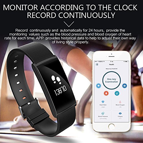 L@YC Tracker Smart Pedometer Bluetooth 4.0 Smart Watch Waterproof Fitness Wristband Dynamic Heart Rate Blood Pressure Test, Gold