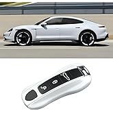 Aojezoor Fine Flower White Key Fob Cover Compatible with Porsche Cayenne 2018-2025 Panamera 2017-2024 911 2019-2023 Taycan 2019-2024 Compatible with Porsche Key Cover