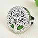 Essential Oil Diffuser Vent Clip with 10 Refill Pads,Horsky Car Air Vent Aromatherapy Fragrance Perfume Air Freshener Locket with Glass Diamonds 4 Stainless Steel Feet-Tree of Life (Tree of Life)