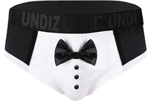 FEESHOW Men's Cotton Tuxedo Boxer Shorts Briefs Underwear Bow Tie Panties