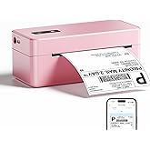 LabelCreate Bluetooth Thermal Shipping Label Printer, 2410BT 4x6 Label Printer for Small Business, Pink Label Printers Compatible with iPhone/Android & PC, Widely Used for Ebay, USPS, FedEx, Tiktok