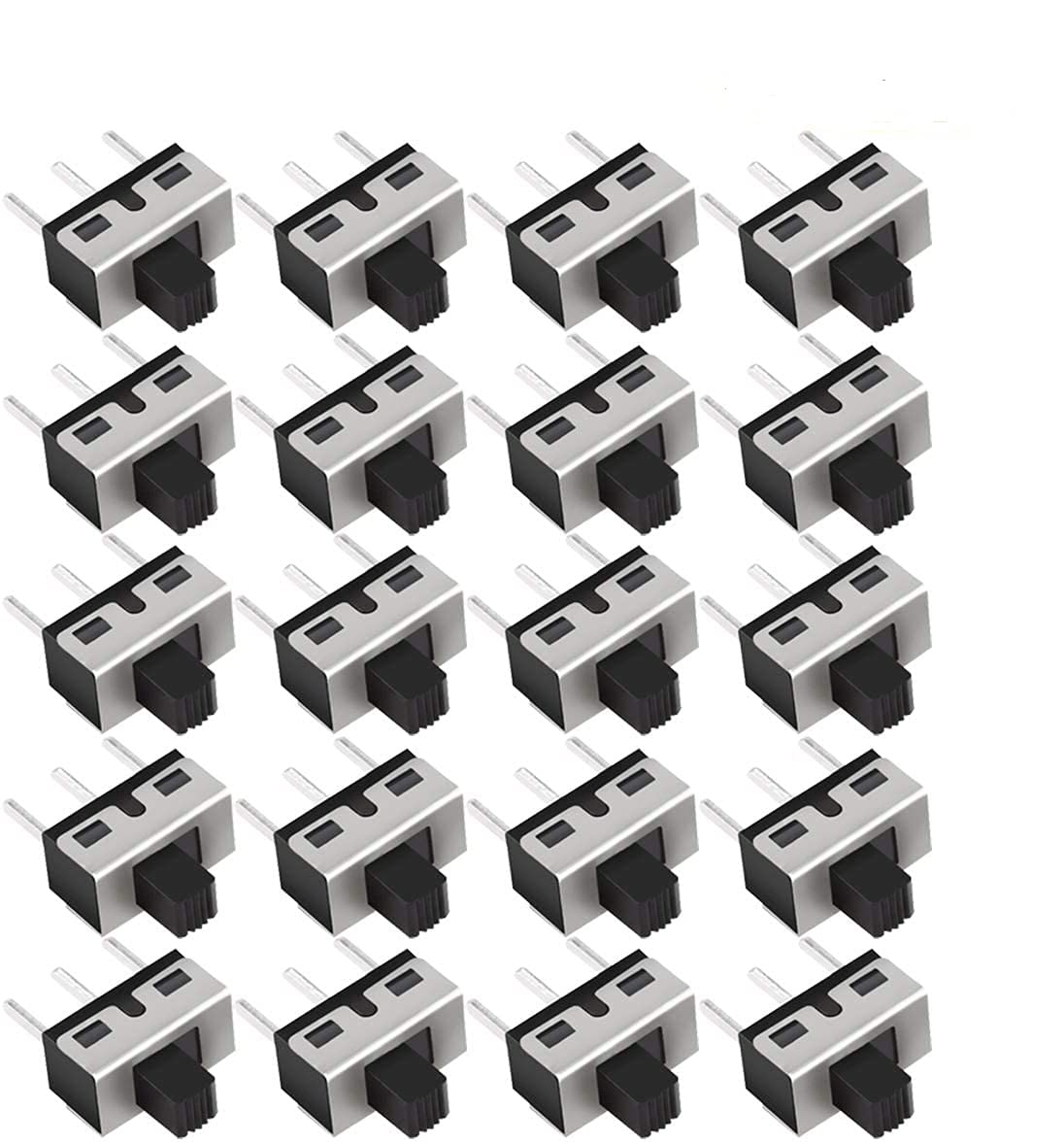 CLDIY 20pcs High Knob 3 Pin 2 Position 1P2T SPDT Panel Mount Vertical Micro Slide Switch AC 125V 2A