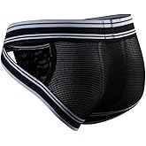 JOCKMAIL Mens Briefs Underwear Wide Belt Mens Underwear Mesh Athletic Sport Underwear Briefs