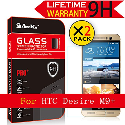 Htc one m9+ / m9 plus glass screen protector, [2 pack] anoke [lif…