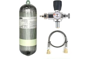 IORMAN 98Cu.Ft / 4500psi PCP Refill Tank DOT Certified Carbon Fiber Cylinder Compressed Air System (Air Tank with Side Gauge Valve)
